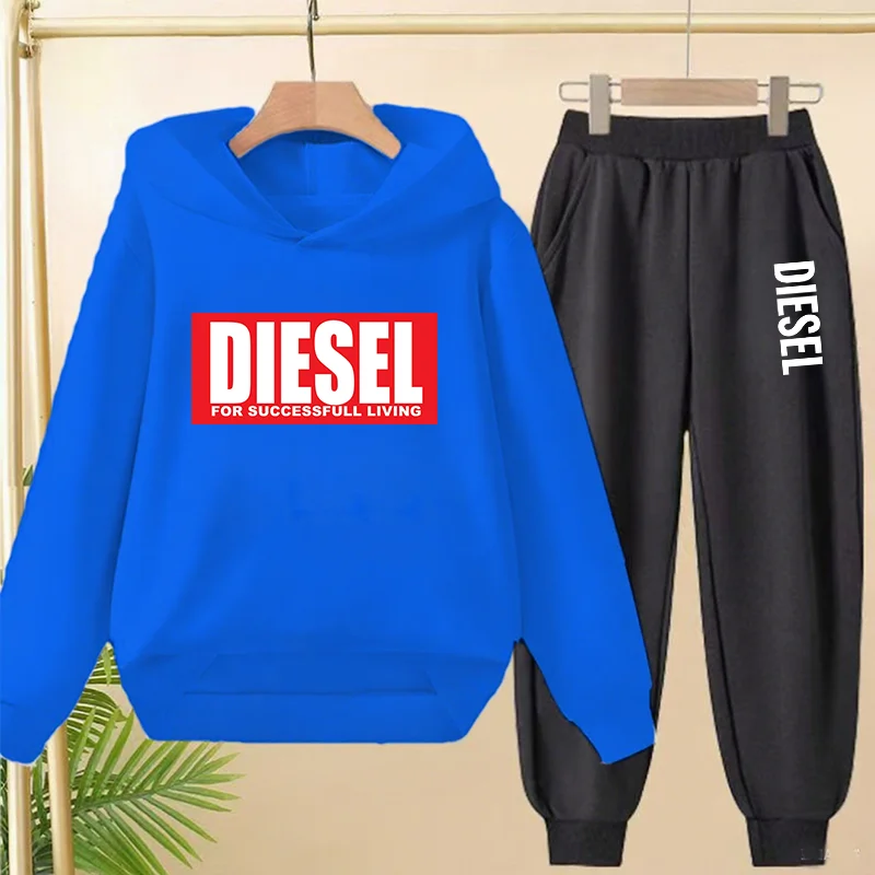 Kids BRAND DIESEL Autumn Spring brand hoodies+pants set Cute sweatshirt Casual 2pcs Clothes Suits: Factory Seconds/Rejects – Refurbished – Never Used (Brand New) - Image 2