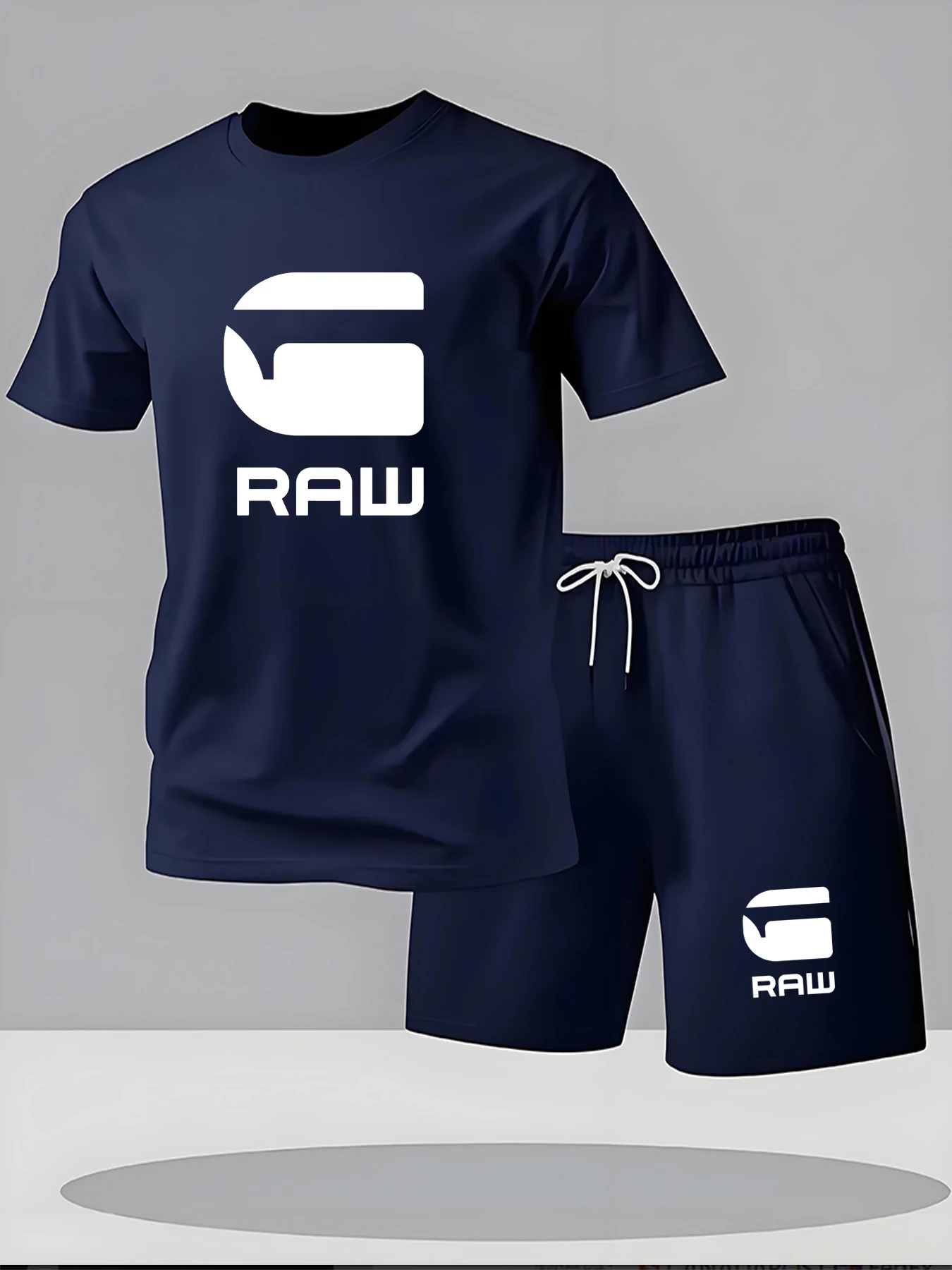 2025 summer fashion 2-piece set, casual sports T-shirt shorts set, 3D letter creative printing, breathable short sleeves: Factory Seconds/Rejects - Refurbished - Never Used (Brand New) - Image 3