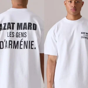 Brand AZAT MARD T-shirt for Men and Women, Fashionable Wear, Pure Cotton T-shirt with Letter Printing: Factory Seconds/Rejects – Refurbished – Never Used (Brand New)