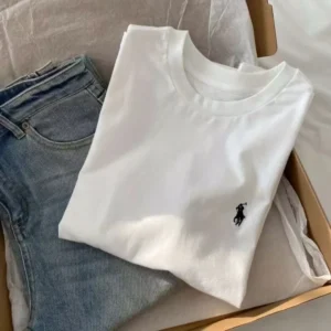 Brand RALPH LAUREN T-shirt Men's and Women's Same Pure Cotton Round Neck Versatile Loose Couple Short Sleeve, : Factory Seconds/Rejects – Refurbished – Never Used (Brand New)