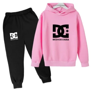 Kids Spring Autumn Casual Simple Print 2pcs Hoodie+Pants Tracksuits Trend Outfits Clothes Sets For 2-13 Years Boys And Girls - AliExpress 1501 - Color : 8 - Kid Size : 5-6T