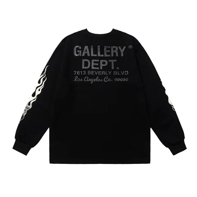 Casual Basic round Neck Sweatshirt Men's Fashion Hip Hop High Street Sleeve Flame Pattern Comfortable Loose Fit Streetwear: Factory Seconds/Rejects - Refurbished - Never Used (Brand New) - Image 3