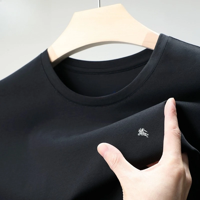 Luxury brand BURBERRY printed round-neck men's short-sleeved T-shirt, pure cotton 2025 new summer half-sleeved T-shirt top: Factory Seconds/Rejects – Refurbished – Never Used (Brand New)