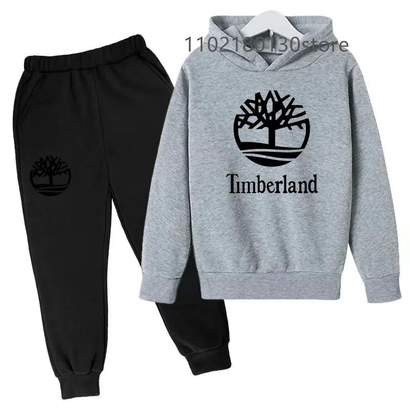 Kids BRAND TIMBERLAND Casual Spring Autumn 2pcs Letter Print Long Sleeve Hoodie+Pants Tracksuits 2-13 Years Boys Girls Fashion Child Clothes Sets - AliExpress 1501 - Image 6