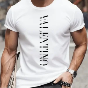 Men's neck printed short-sleeved t-shirt from luxury brand - streetwear for summer, original men's top: Factory Seconds/Rejects – Refurbished – Never Used (Brand New)