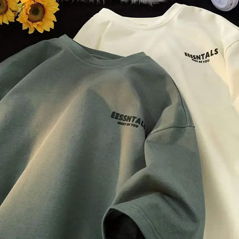 Men's Summer New Style Heavy Cotton Short Sleeve T-shirt Versatile Casual Loose Fit Student Half Sleeve Body T-shirt: Factory Seconds/Rejects - Refurbished - Never Used (Brand New)