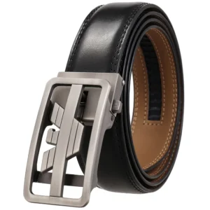 Fashionable Automatic Buckle Men's Belt Two Layer Cowhide Stylish Leather Belt LY36-561812-2 Quality Accessories for Men: Factory Seconds/Rejects – Refurbished – Never Used (Brand New)