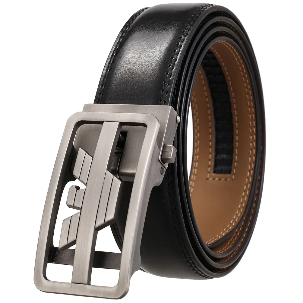 Fashionable Automatic Buckle Men's Belt Two Layer Cowhide Stylish Leather Belt LY36-561812-2 Quality Accessories for Men: Factory Seconds/Rejects – Refurbished – Never Used (Brand New)