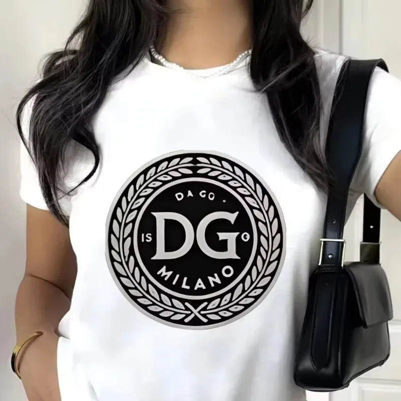 D-G Women Tshirt Short-sleeved Cotton T-shirt High-quality Luxury Brand T-shirt Men and Women Streetwear Top : Factory Seconds/Rejects - Refurbished - Never Used (Brand New)