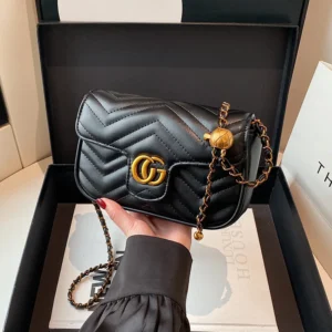 Luxury Design Women's Small Square Stylish Handbag Chain Crossbody Shoulder Handbags Luxury Embroidered Check Square Bag: Factory Seconds/Rejects – Refurbished – Never Used (Brand New)