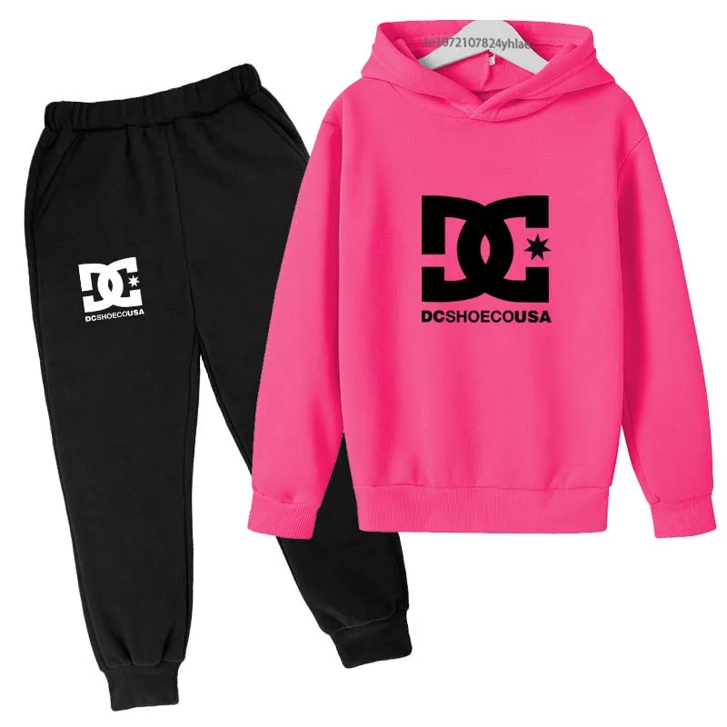 Kids Spring Autumn Casual Simple Print 2pcs Hoodie+Pants Tracksuits Trend Outfits Clothes Sets For 2-13 Years Boys And Girls - AliExpress 1501 - Color : 6 - Kid Size : 11-12T