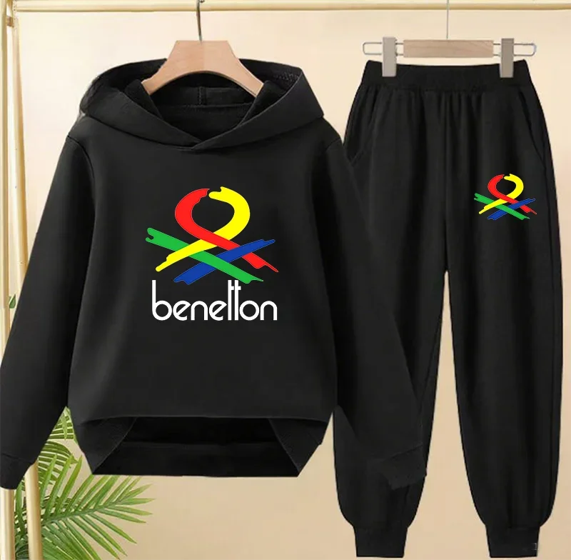 2025 Spring Autumn Outfits Kids Leisure Letter Print 2pcs Hoodie+Pants Tracksuits 3-13 Years Boys Girls Hoodie Pullover Children: Factory Seconds/Rejects – Refurbished – Never Used (Brand New)