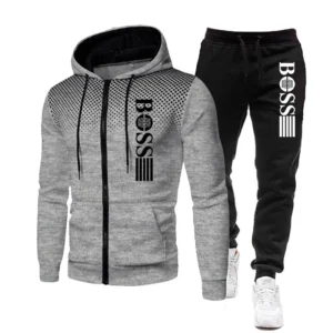 2025 New Men's zippered hoodie + Casual Pants Set for Autumn and Winter fashion Fitness and Warm sportswear Two-piece set : Factory Seconds/Rejects - Refurbished - Never Used (Brand New)