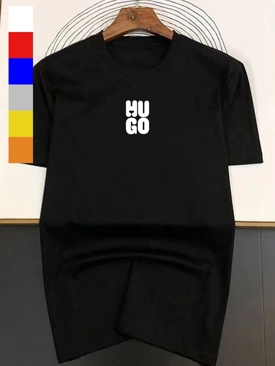 American Trendy Brand HUGO Cotton Short-sleeved T-shirt Men's and Women's Summer Casual Crew Neck T-shirts Tops: Factory Seconds/Rejects – Refurbished – Never Used (Brand New)