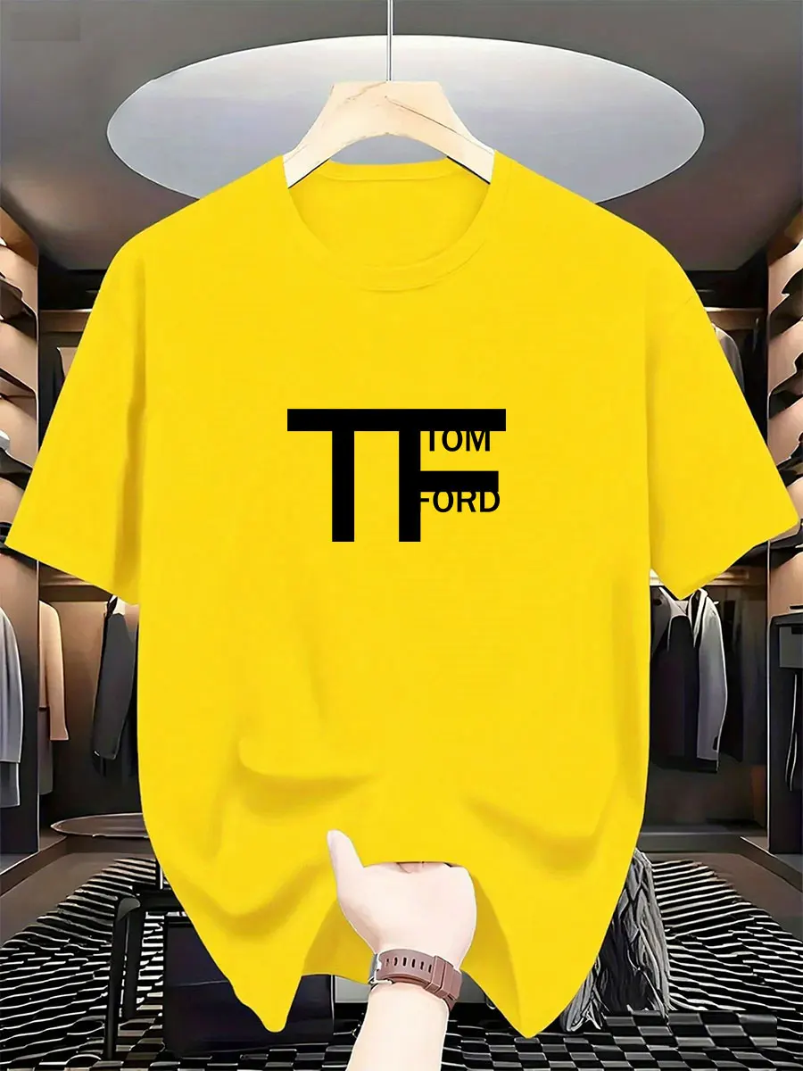 Leisure fashion trend international brand TOM FORD men's printed T-shirt, pure cotton round-neck, urban style, high-end and high-qua: Factory Seconds/Rejects – Refurbished – Never Used (Brand New) - Image 3