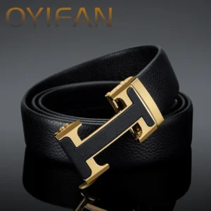 High quality leather belt luxury designer belt men belt automatic belt casual business belt can be paired with jeans: Factory Seconds/Rejects – Refurbished – Never Used (Brand New)