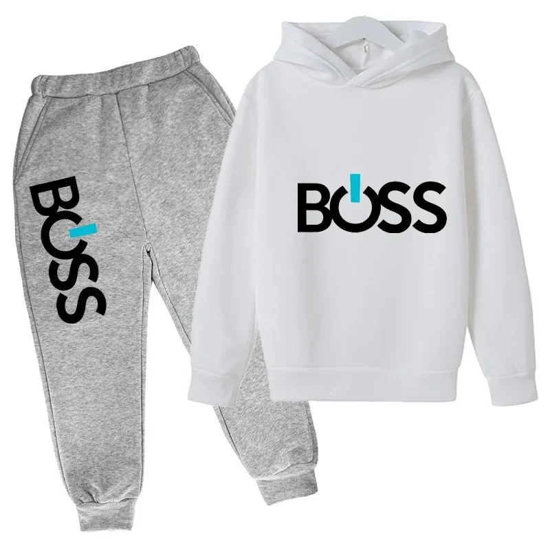 BRAND BOSS Print Pullover Long Sleeve Hoodie Tops+Pants Tracksuit 4-14 Years Spring Autumn Boys Girls Casual Children's Clothes : Factory Seconds/Rejects – Refurbished – Never Used (Brand New) - Image 4
