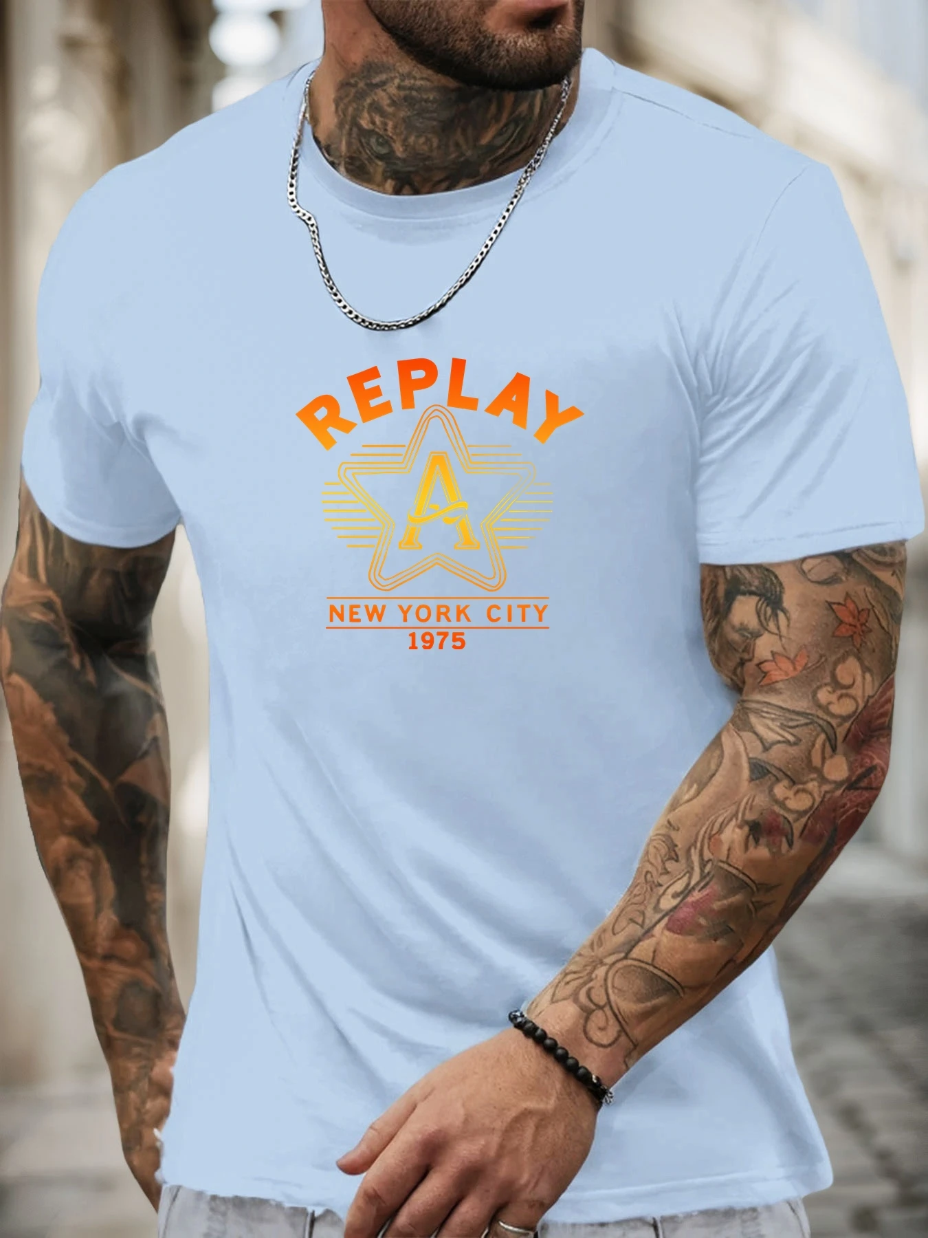Short Sleeve T-Shirt REPLAY Men's 100% Cotton T - Shirt Round Neck Breathable Casual Fashion Cool Tee: Factory Seconds/Rejects - Refurbished - Never Used (Brand New) - Image 6