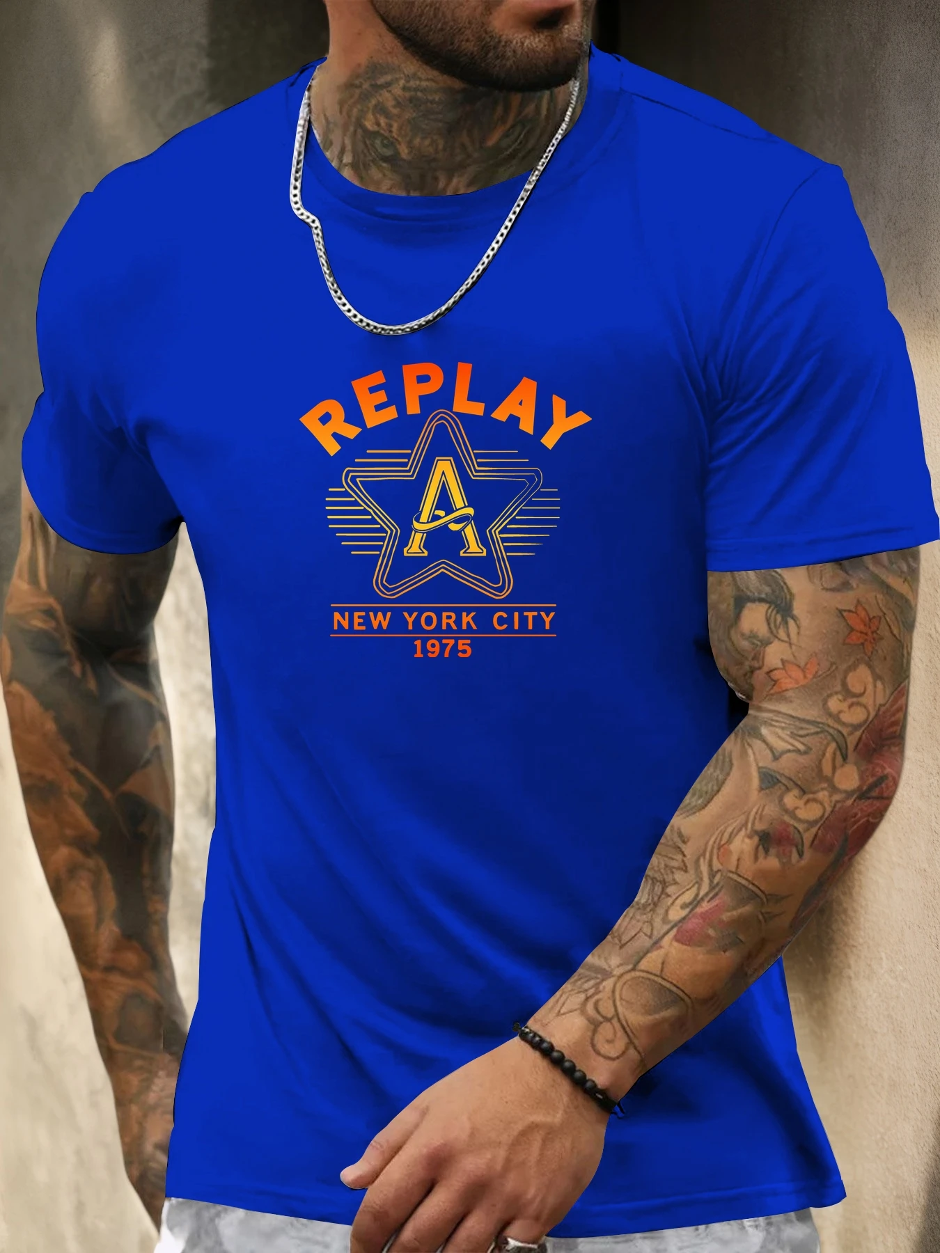 Short Sleeve T-Shirt REPLAY Men's 100% Cotton T - Shirt Round Neck Breathable Casual Fashion Cool Tee: Factory Seconds/Rejects - Refurbished - Never Used (Brand New) - Image 3