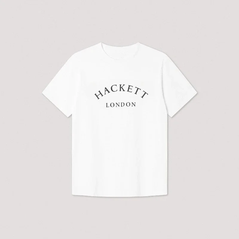 Brand Hackett Cotton T Shirt Europe Brand Men's Classic Fit Box Logo Print Loose Short Sleeve Round Neck Casual Tee: Factory Seconds/Rejects – Refurbished – Never Used (Brand New) - Image 5