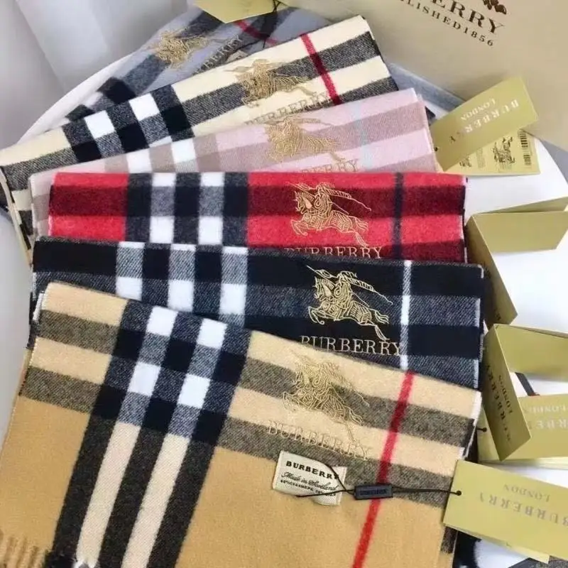 Burberry Cashmere Scarf Fashionable Versatile Warm Neck Warmer Winter Outerwear Flat Weave Wool Scarf: Factory Seconds/Rejects – Refurbished – Never Used (Brand New)