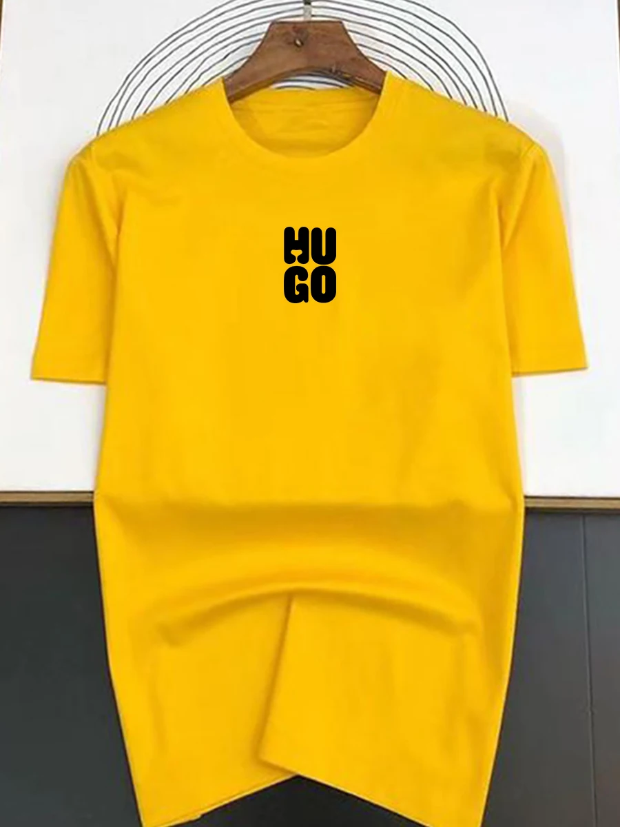 American Trendy Brand HUGO Cotton Short-sleeved T-shirt Men's and Women's Summer Casual Crew Neck T-shirts Tops: Factory Seconds/Rejects – Refurbished – Never Used (Brand New) - Image 6