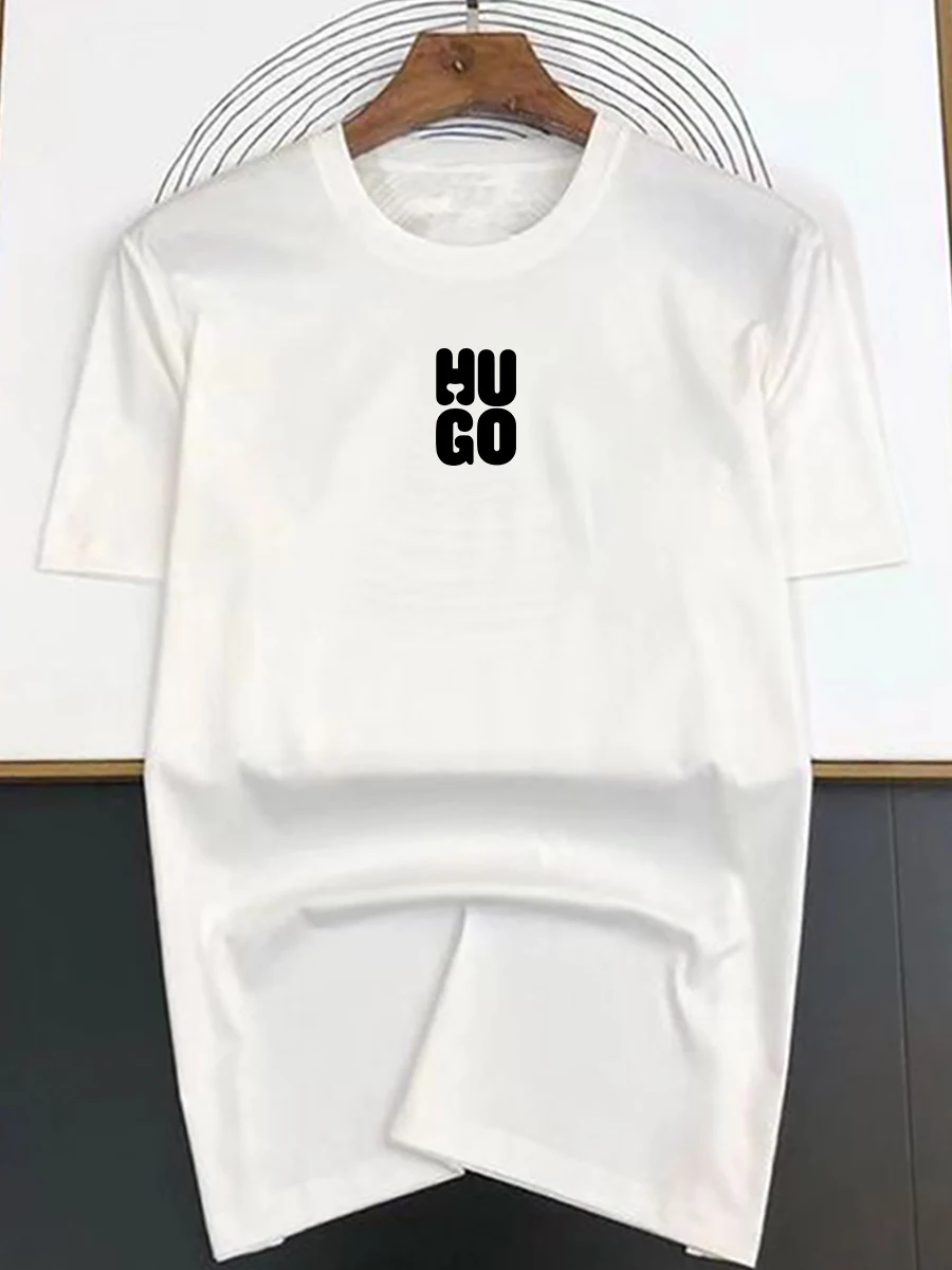 American Trendy Brand HUGO Cotton Short-sleeved T-shirt Men's and Women's Summer Casual Crew Neck T-shirts Tops: Factory Seconds/Rejects – Refurbished – Never Used (Brand New) - Image 5